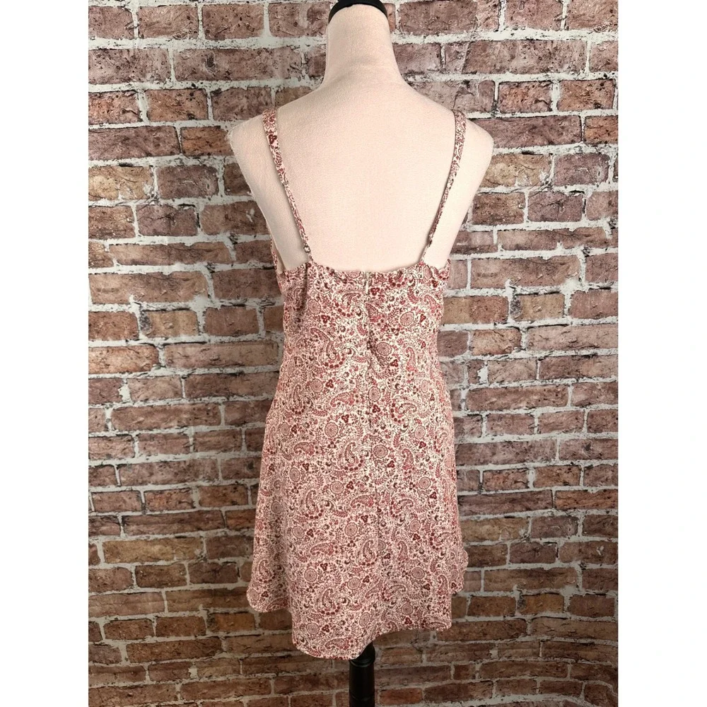 Abercrombie & Fitch Women's Paisley Floral V-Neck Mini Dress Terracotta Med NWOT - Picture 8 of 15
